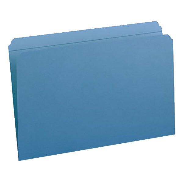 A blue Smead file folder with a blue tab.