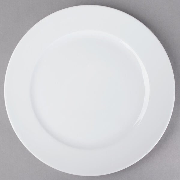 A Schonwald white porcelain plate with a wide rim.