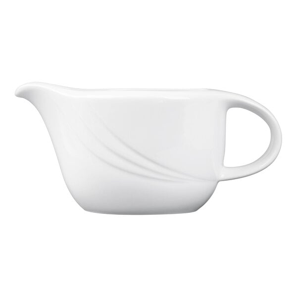 Schonwald 9183835 Donna 12 oz. Continental White Porcelain Sauce Boat - 6/Case