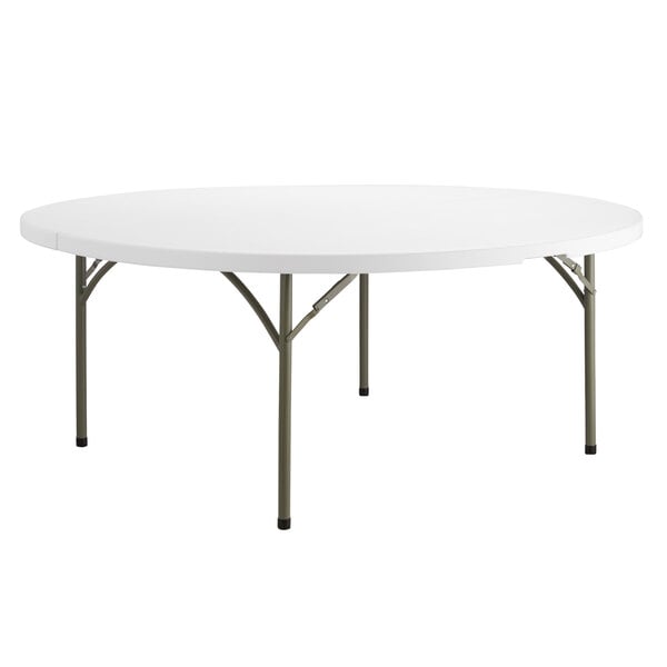 Nps Round Folding Table 71 Plastic, How Many Seats Around A 72 Inch Table