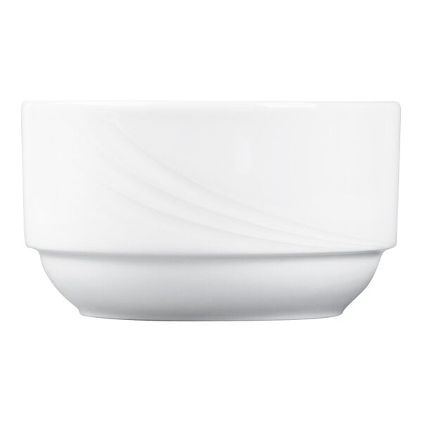 Schonwald Donna 15.5 oz. Continental White Porcelain Stacking Bowl - 6/Case