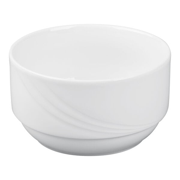 Schonwald Donna 15.5 oz. Continental White Porcelain Stacking Bowl - 6/Case
