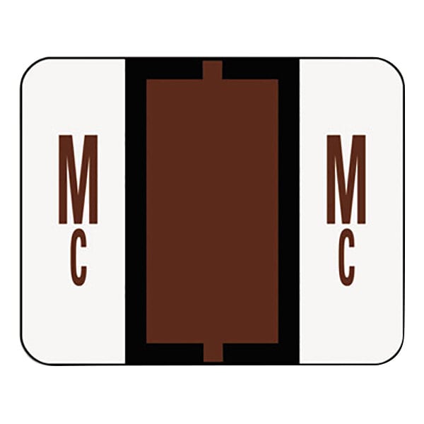 Smead 67097 1 1/4" x 1" AlphaZ ColorCoded Brown Letters Mc Name