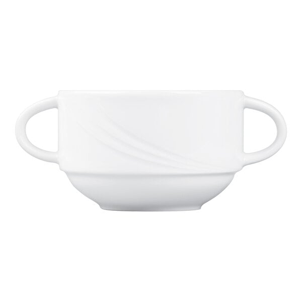 Schonwald Donna 9.5 oz. Continental White Two-Handled Soup Cup - 12/Case