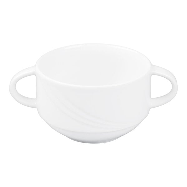Schonwald Donna 9.5 oz. Continental White Two-Handled Soup Cup - 12/Case