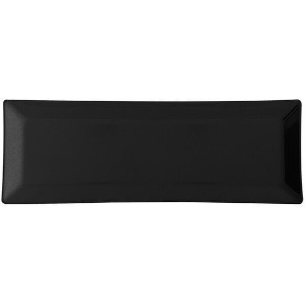 A black rectangular plate.