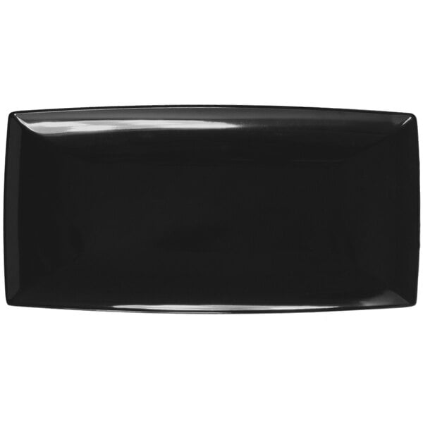 A black rectangular tray with a white background.