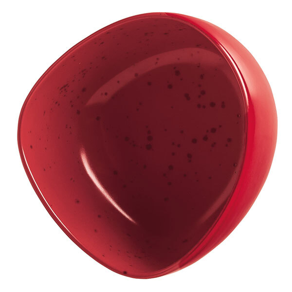 A Schonwald red porcelain bowl with black specks.