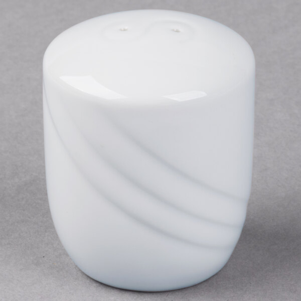 A white Schonwald porcelain salt shaker.