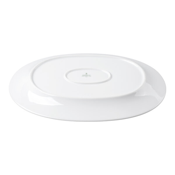Schonwald Donna 13 1/4" x 10 5/8" Oval Continental White Porcelain Platter - 6/Case