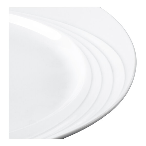 Schonwald Donna 13 1/4" x 10 5/8" Oval Continental White Porcelain Platter - 6/Case