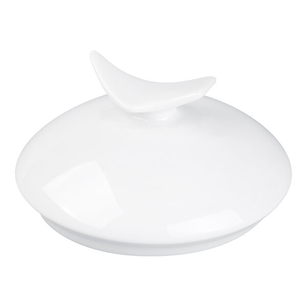 Schonwald Fine Dining 4 3/8" Continental White Porcelain Sugar Bowl with Lid - 6/Case