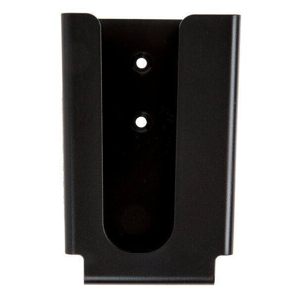 A black metal Cooper-Atkins wall-mount bracket with holes in it.