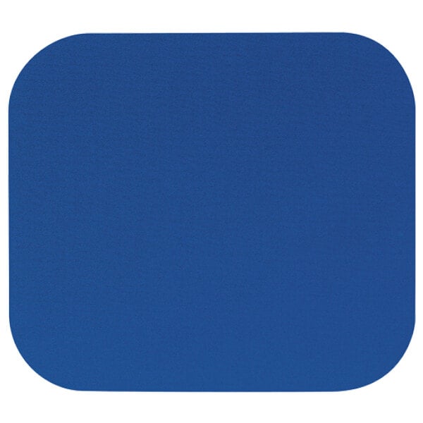 A blue rectangular mouse pad with a white border.