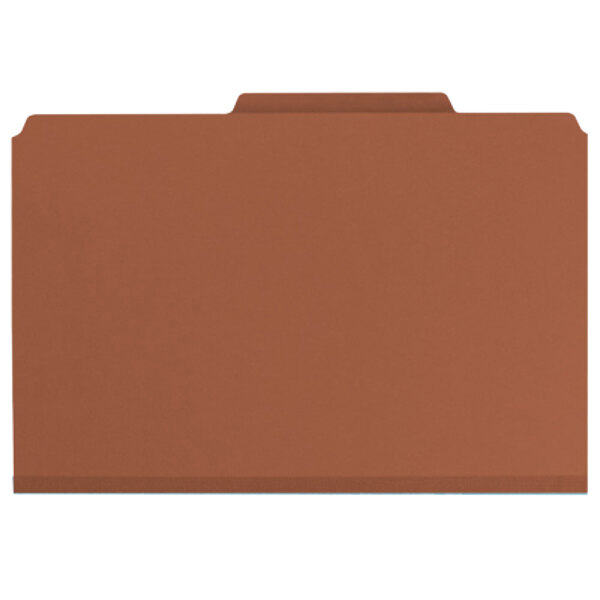 A brown Smead SafeSHIELD legal size classification folder.