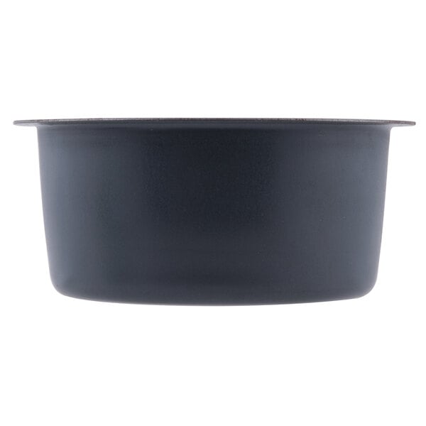 A black Matfer Bourgeat round ramekin mold.
