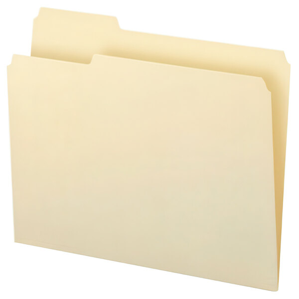 A Smead manila file folder with two open tabs.