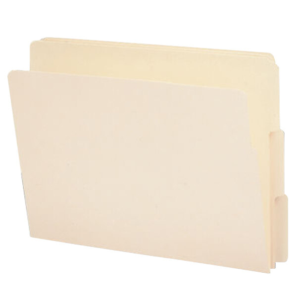 A stack of Smead letter size file folders with 1/3 cut assorted end tabs.