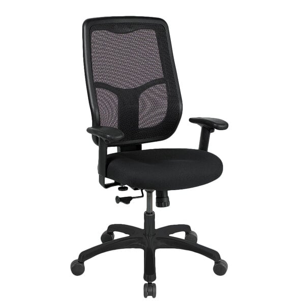 A Eurotech Apollo office chair with black mesh back and arms.