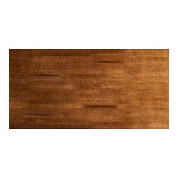 Lancaster Table & Seating Industrial 30" x 60" Solid Wood Live Edge Table Top with Rustic Walnut Finish