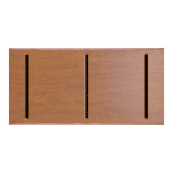 Lancaster Table & Seating Industrial 30" x 60" Rectangular Solid Wood Live Edge Table Top with Rustic Walnut Finish