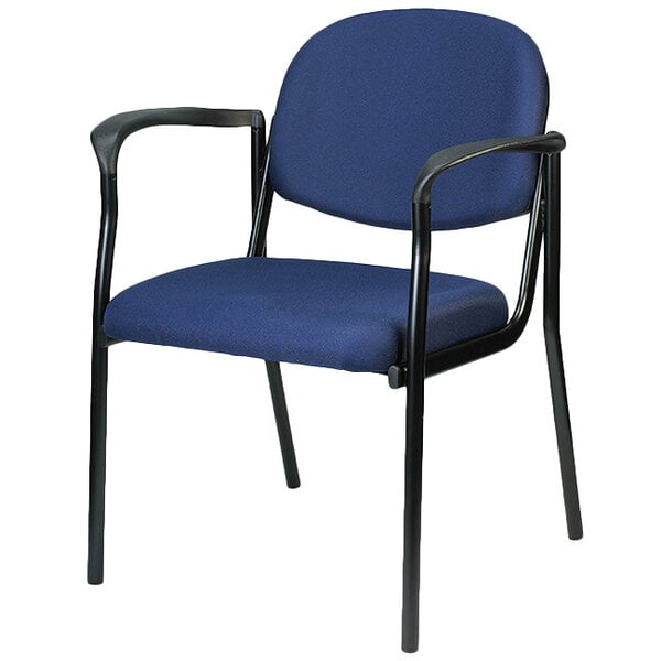 A navy blue Eurotech Dakota arm chair with black arms.
