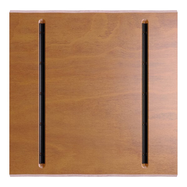Lancaster Table & Seating Industrial 36" Square Solid Wood Live Edge Table Top with Rustic Walnut Finish