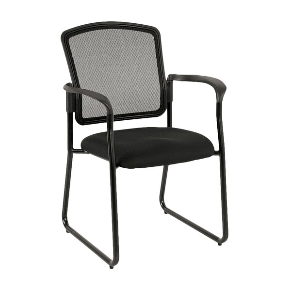 Eurotech 7055SB-BLACK Dakota2 Series Black Mesh Office Side Chair with ...