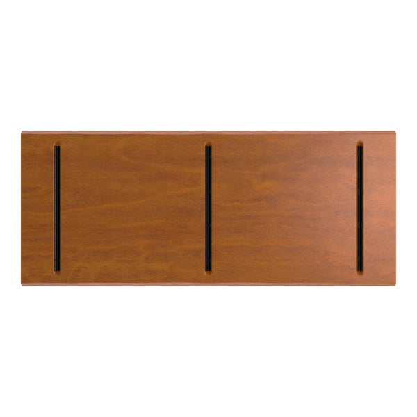 Lancaster Table & Seating Industrial 30" x 72" Rectangular Solid Wood Live Edge Table Top with Rustic Walnut Finish