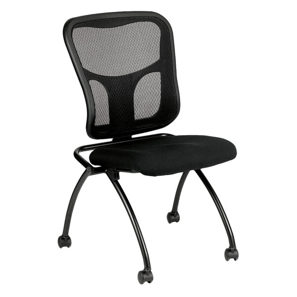 A Eurotech black office chair with a mesh back.