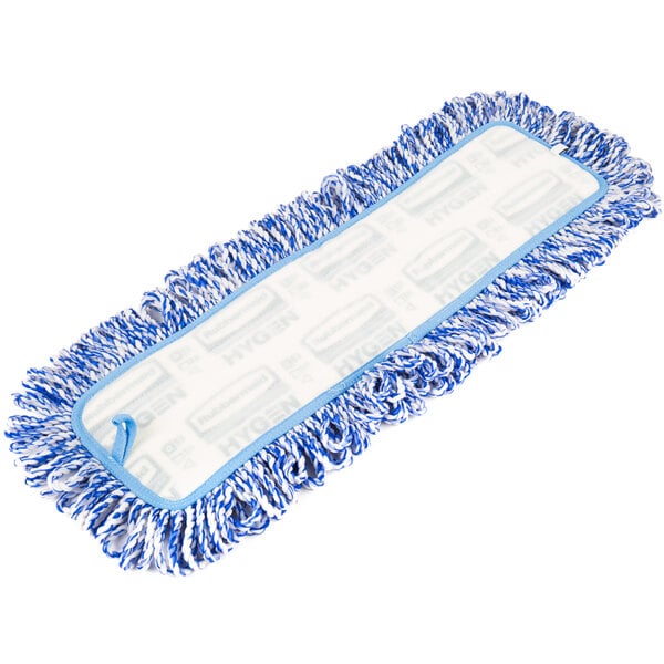 Rubbermaid HYGEN FGQ41600BL00 18 Blue Microfiber High Absorbency Hook &  Loop Looped End Wet Mop Pad