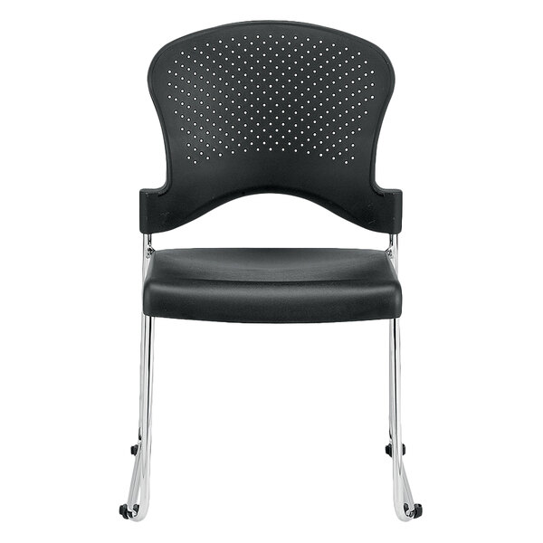 A black Eurotech S3000 Aire Series plastic chair with silver legs.