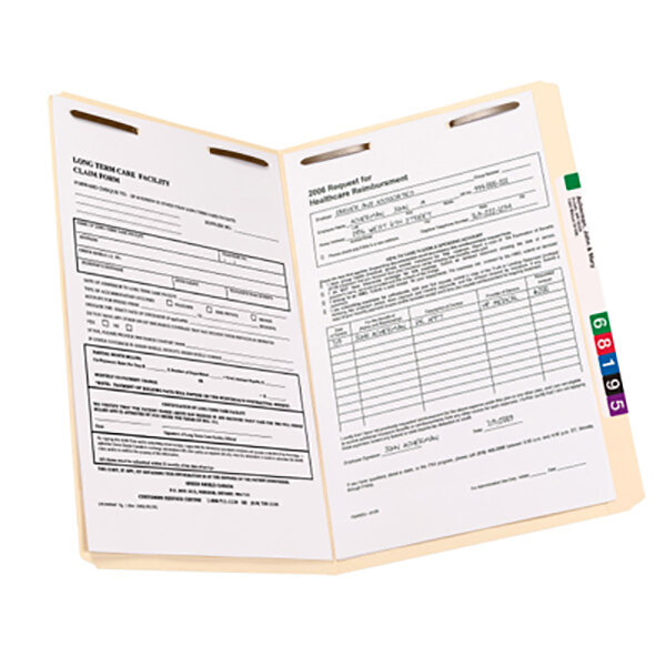 A Smead legal size file folder with a document and a form inside.
