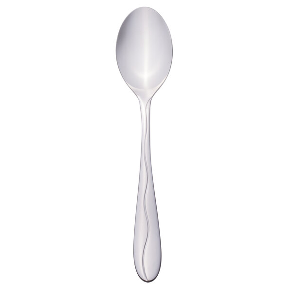 A Libbey stainless steel teaspoon with a curved handle.