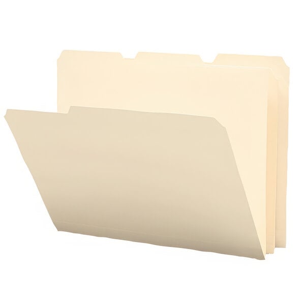 A Smead manila file folder with 1/3 cut tabs on a white background.