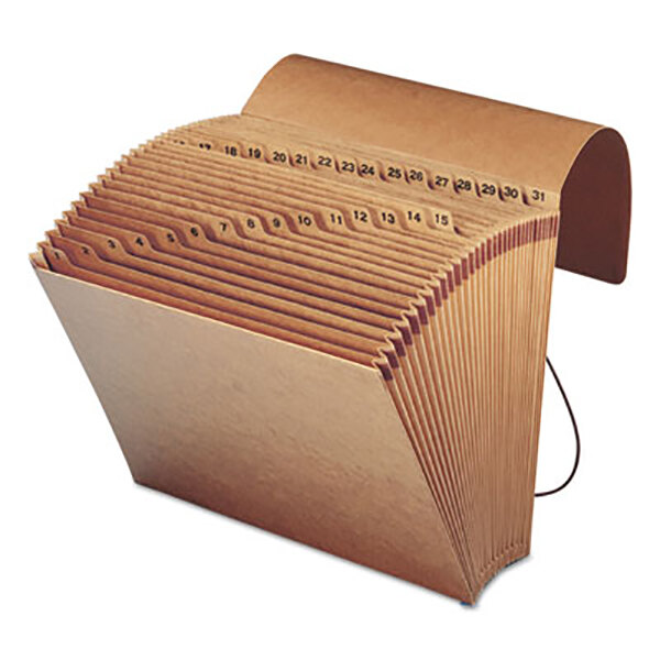 A Smead redrope file folder with numbers on it.