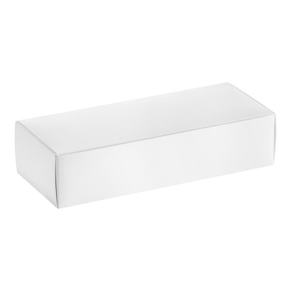 A white rectangular candy box with a lid.