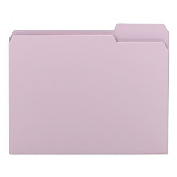 A lavender Smead file folder with a 1/3 cut tab.