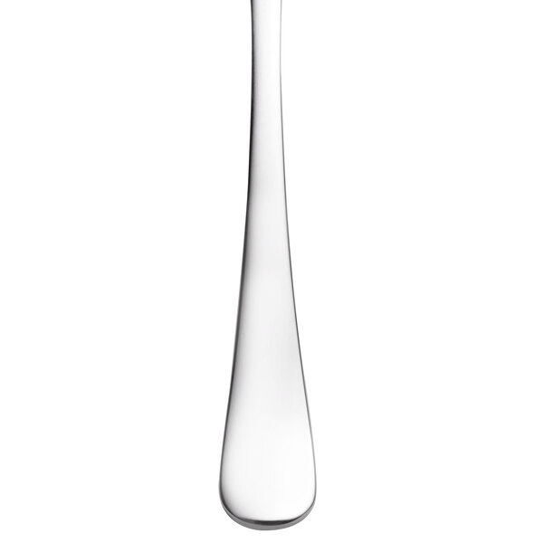 A Libbey stainless steel bouillon spoon with a long handle.