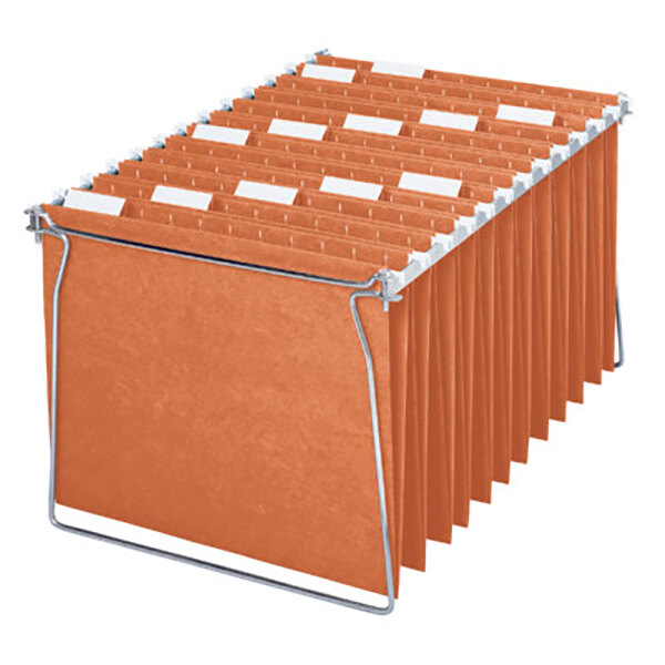 A Smead file folder with orange poly tabs.