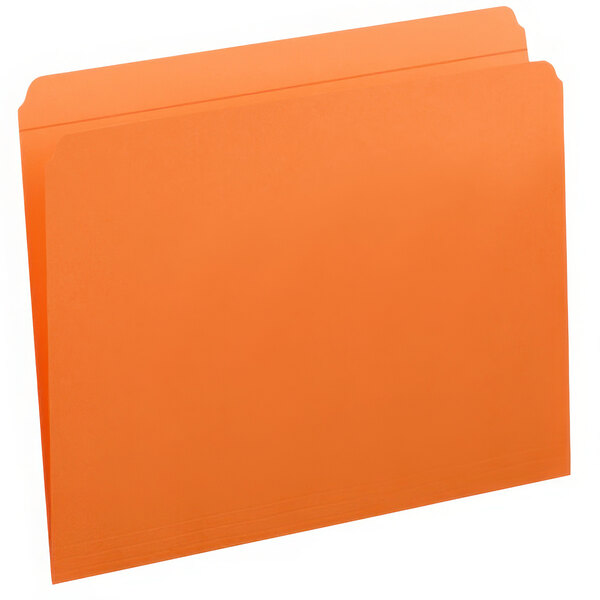 A Smead orange file folder with a white reinforced tab.