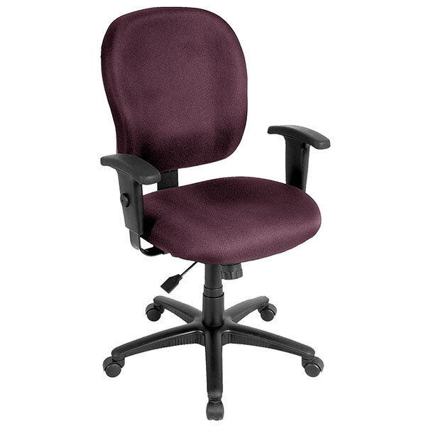 A burgundy Eurotech Racer Street office chair with black arms and base.