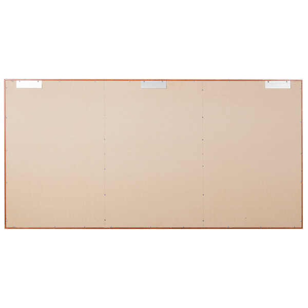 A rectangular black felt message board with a cherry frame and 3 doors.