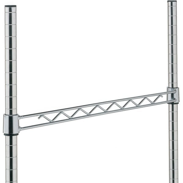 A chrome Metro hanger rail with two bars.