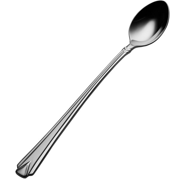 A Bon Chef stainless steel iced tea spoon with a silver handle and spoon.