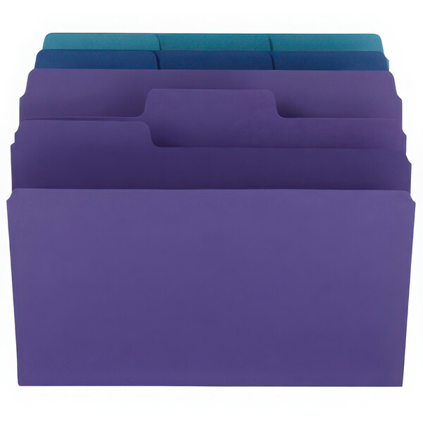 A group of Smead SuperTab file folders in assorted colors.
