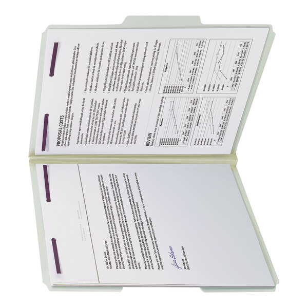A white Smead file folder with papers and graphs.