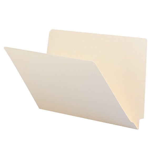 A Smead manila file folder with a white paper inside.