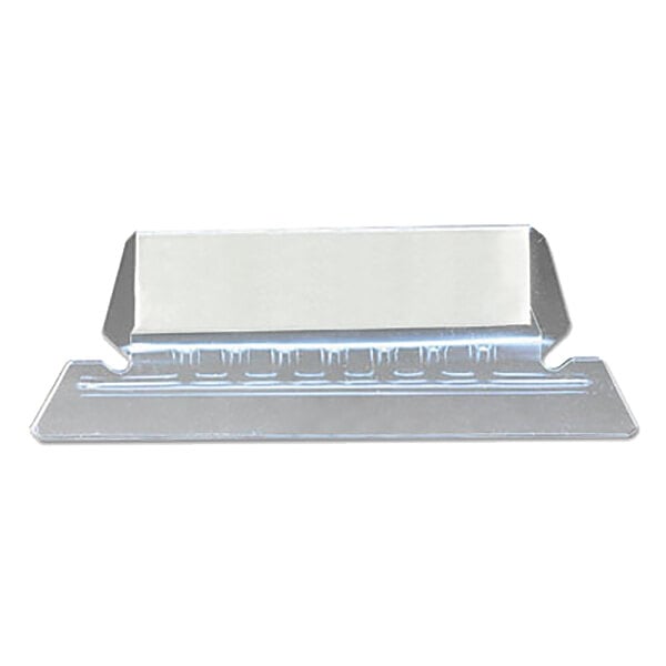 A white rectangular plastic container with a clear plastic and white rectangular metal insert.