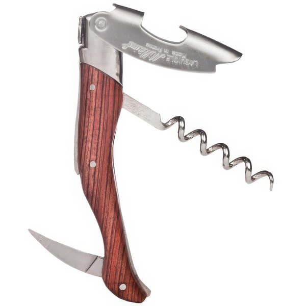 A Laguiole Millesime corkscrew with a genuine violet kingwood handle.